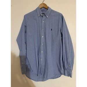 Ralph Lauren Plaid Button Down Dress Shirt Men's Size Large Polo Casual Business